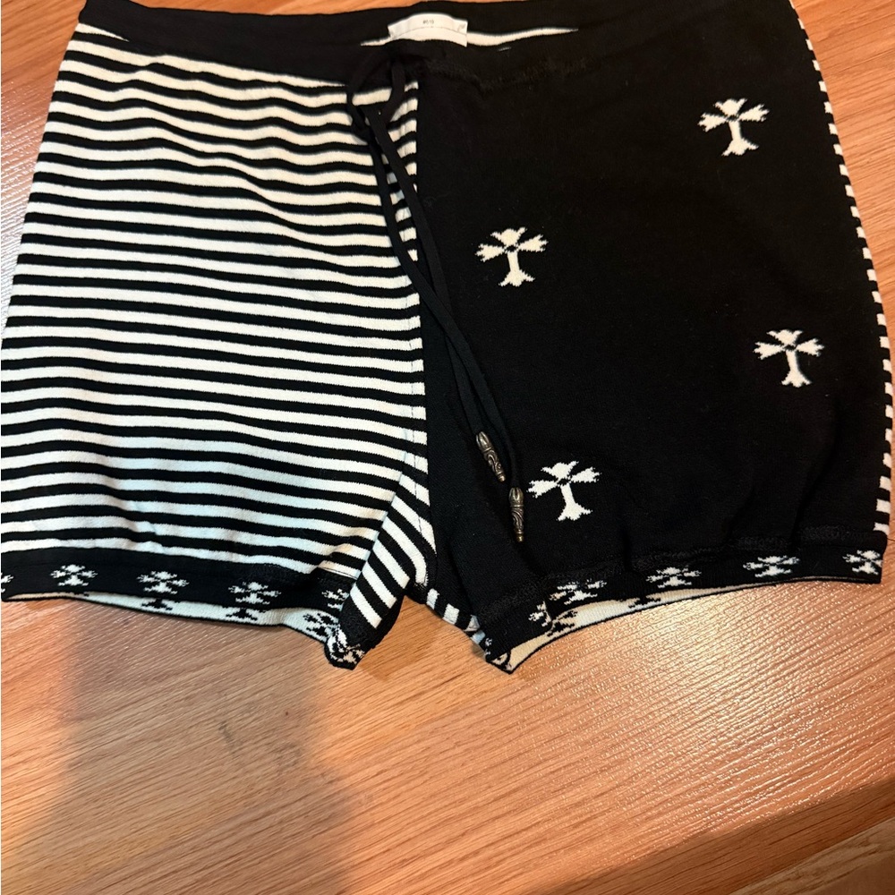 Chrome Hearts Monochrome Striped Shorts